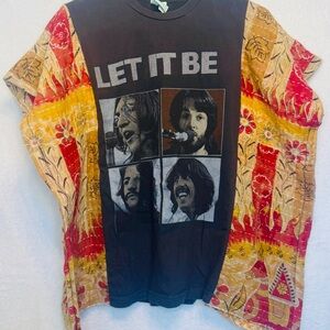 Beatles Festival Poncho with Vintage Kantha Arms xs-3x